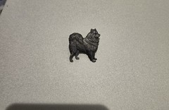 Vintage Kenart Pomeranian Dog Brooch Pin England Metal Heavy