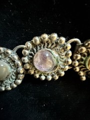Traditional Afghan MetalWork Sweater Guard With Agate + Other Stones