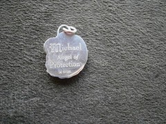 Angel Michael Military Airborne Vtg Sterling Silver Bracelet Charm Pendant 4.3g