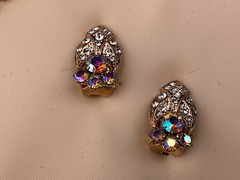 vintage set of czech crystal jewelry, necklace, bracelet,ring and earrings
