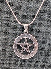 Vtg 925 Sterling Silver Celtic Pentacle Pendant 20″ Snake Chain Unisex Necklace