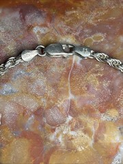Vintage Italy Sterling Silver Rope Chain Bracelet 7.25”