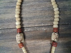 Vintage Tribal Style Necklace Wooden Other Unknown Carved Turtle Ancestral Mask