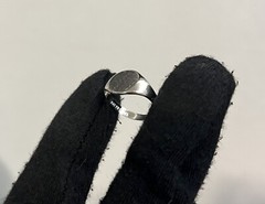 Sterling Silver Plain Signet Ring Large 10.2mm Sz 4.75 No Monogram Victorian