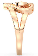 0.20TCW Round Cut White Moissanite Two Heart Shaped Ring Pure 10K Yellow Gold FN