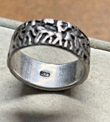 4g Vintage 925 Sterling silver NATIVE AMERICAN ? Storyteller Ring sz 5.5