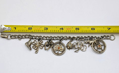 Vintage Charm Bracelet Lucky Charm Travel 7.25″
