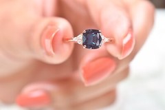 Cushion Alexandrite Engagement Ring Anniversary Birthday Gift For Her Women Ring
