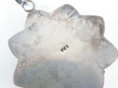 Vintage Sterling Silver 925 Large Carved Sun Moon Face Pendant