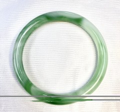 Vintage Green Jade Bangle Bracelet 70s Style Jadeite – Size 60 mm