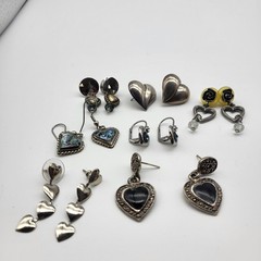 Fabulous Heart earrings Lot Collection Pierced stud dangle Anniversary Love