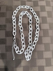 Mens Chunky SilverTone Oval Link Chain NecklaceLong 42″ Unisex Heavy 68g