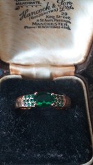 Vintage 1990-s 14 Ct Rolled Gold Emerald Ring Size UK R US 8 1/2 – Hallmarked!!