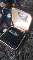 Vintage 1990-s 14 Ct Rolled Gold Emerald Ring Size UK R US 8 1/2 – Hallmarked!!