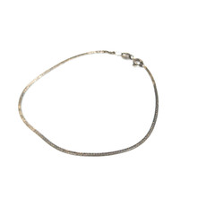 Vintage Sterling Silver 925 Flat Snake Chain Bracelet 7″ Gift For Her Wife