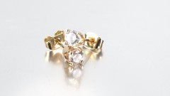 Vintage Estate 14K Solid Yellow Gold 0.5ct Cubic Zirconia Stud Earrings 4mm