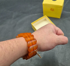 Vintage bracelet made of natural amber, honey color, Baltic (USSR), 28.4 grams.