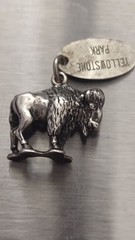 Vintage 1984 Sterling Silver 4g Bison Buffalo Yellowstone Park Charm Pendant