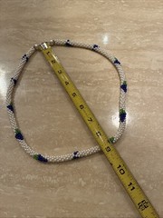Vintage Faux Seed Pearl Grape Cluster Woven Rope Necklace Clasp Signed Germany