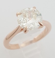 Antique Old European Cut Diamond Solitaire Engagement Ring 1.75 ct 14k Rose Gold