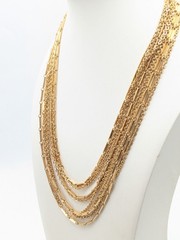 Vintage Sarah Coventry Layered Gold Tone Multi-Strand Necklace