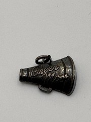 Vintage Sterling Silver 925 Cheer Mom Megaphone Charm Pendant DV