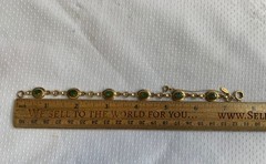 Vtg Gold Filled Sarah Coventry Jewelry Set 12.17g Jadeite Look Stones *READ*