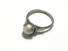 Vintage Silver Pearl Ring Genuine Pearl Size US 6 Elegant Jewelry