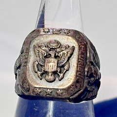 WW2 Sterling Silver Military Signet Ring 15.2 Grams Size 8.75 FD Sterling