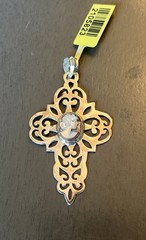 Sterling Silver Cameo cross pendant