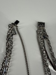 Vintage Silver Tone Layered Chain Statement Necklace Multi Strand MCM Retro