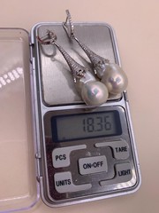 2.6” White Baroque Flameball Pearl Drop Earrings CZ Leverback Bridal Gift