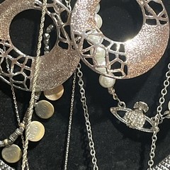 Jewelry Fashion lot Eclectic Silver Tone Vtg Modern Necklaces Bracelets Bulk