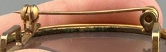 Vintage Lavender Stone Brooch Pendant Gold Tone Mount Convertible 1 3/4″