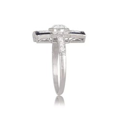 Art Deco Style Lab Created Diamond Cocktail Wedding 14K White Gold Finish Ring
