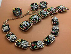 RETRO 4 Piece SET! Vintage ALICE Mulit Color Bracelet Earrings Necklace Ring!!