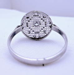 Antique Platinum Art Deco Diamond Cocktail Ring 37 Natural Diamonds Pavé Size 8