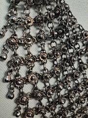 Huge VTG Silver Tone Chain Mail Bib Necklace Boho Tribal Statement Festival Vibe