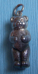 Vintage English teddy bear sterling charm