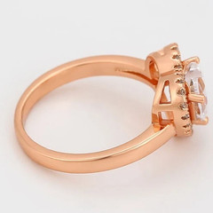 1.25CT Heart Cut White Moissanite Heart Design Women Halo Ring 10K Rose Gold FN