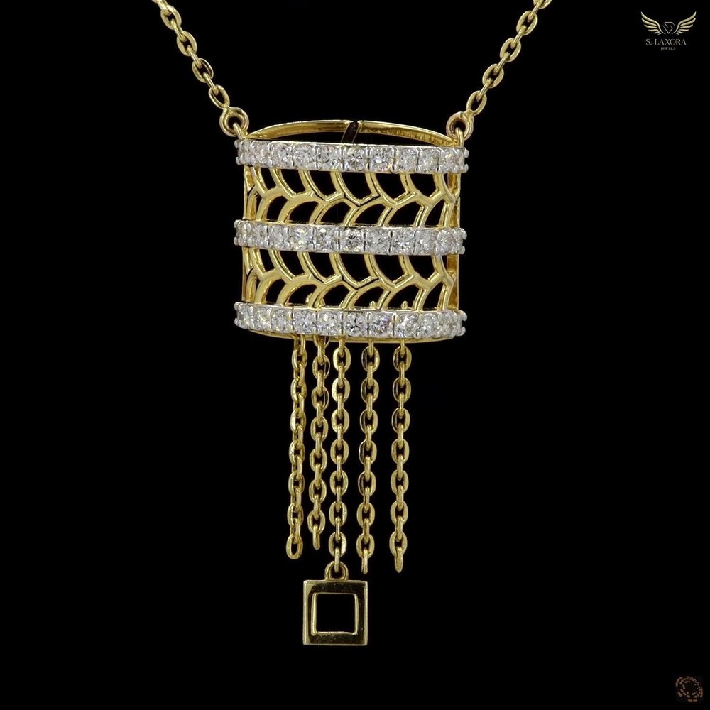Lab Created Diamond 0.53ct Pendant Necklace Yellow Gold Plated Gift
