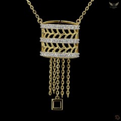 Lab Created Diamond 0.53ct Pendant Necklace Yellow Gold Plated Gift