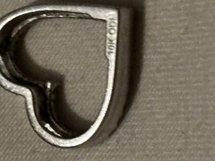 10K White Gold With 1/2 Carat Crushed Diamonds Heart Pendant