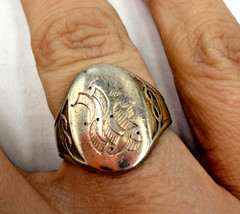 Vintage Sterling Silver Ring Boy Scouts BSA Signet Knot Monogram Size 6 1949