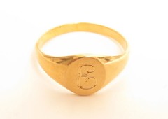 Vintage Gold Plated ESPO Esposito Signet Monogram Ring*Many Sizes & Letters A810