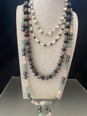 Lot 15 Vintage Semi-Precious Gemstone Jewelry Malachite Turquoise Jade Quartz