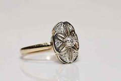Art Deco Style Lab Created Diamond Filigree Floral 14K White Gold FN Gift Ring