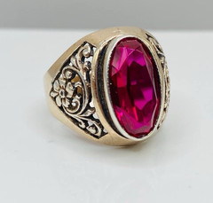 Vintage Silver 875 Soviet Ring Corundum Women’s Jewelry