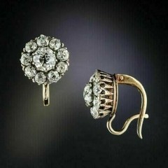Art Deco Style 2.8Ct Flower Drop Dangle Lab Diamond 14K Gold Finish Earrings