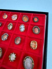 Antique Cameo Brooch Collection. 35 Total
